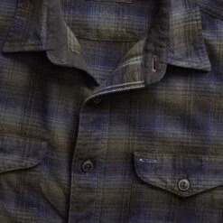 RRL By Ralph Lauren Plaid Brushed Workshirt Green / Blue -Clothing Store 22192 4