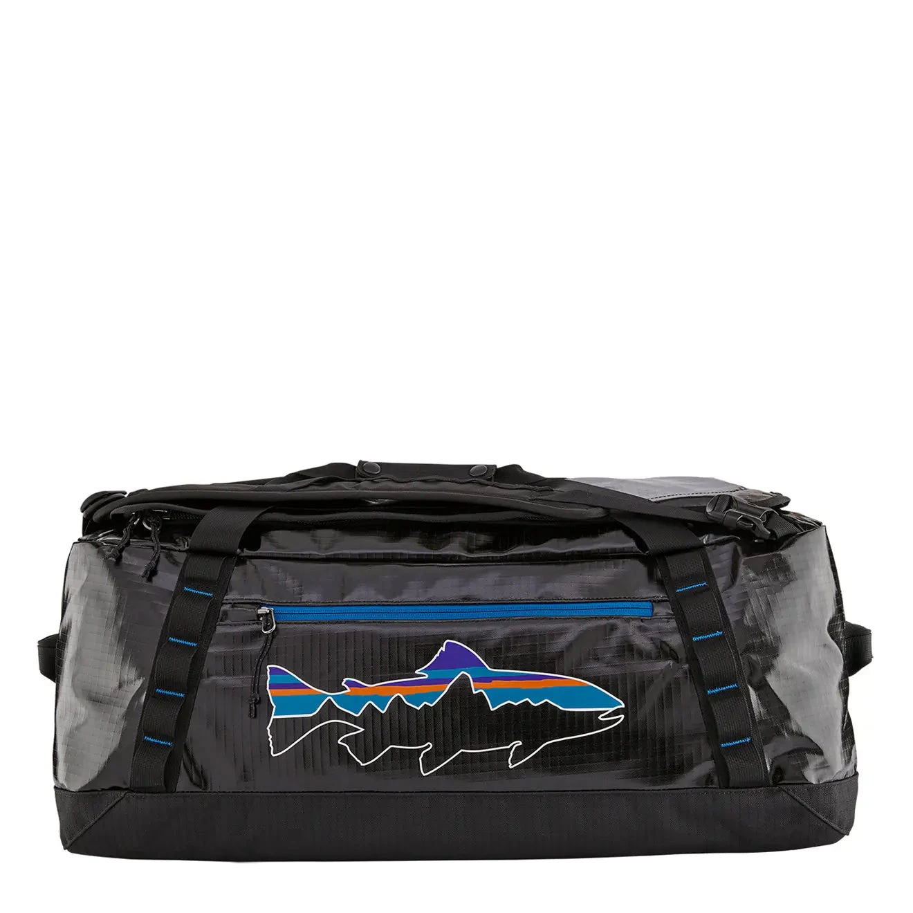 Patagonia Black Hole Duffel 55L Black W/Fitz Trout 3 Patagonia Black Hole Duffel 55L Black W/Fitz Trout