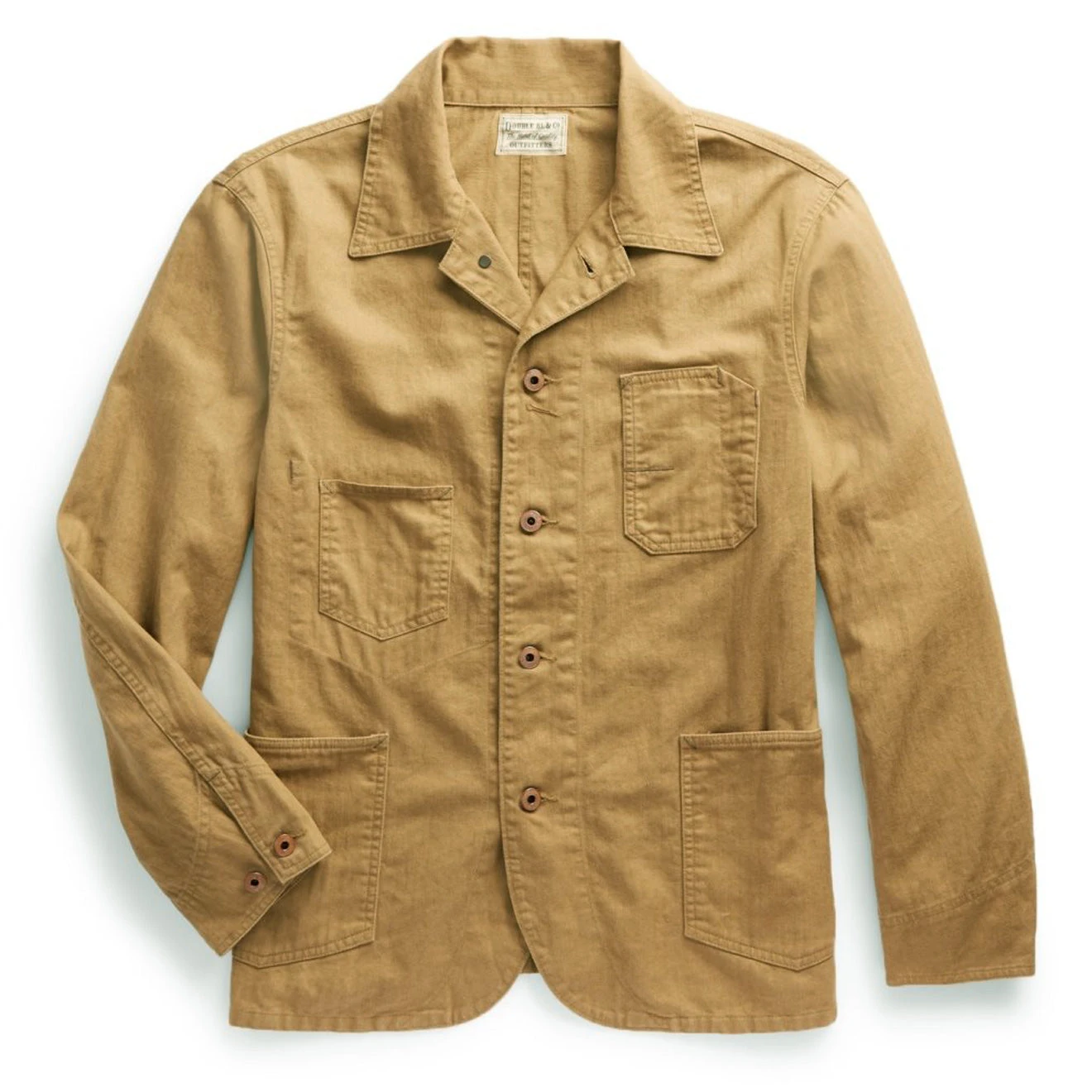 RRL By Ralph Lauren Linen-Cotton Herringbone Chore Jacket Khaki 3 RRL By Ralph Lauren Linen-Cotton Herringbone Chore Jacket Khaki
