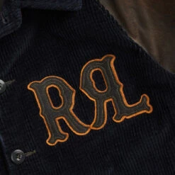 RRL By Ralph Lauren Appliqued Corduroy Leather-Sleeve Jacket Black/Deep Navy -Clothing Store RRLbyRalphLaurenAppliquedCorduroyLeather SleeveJacketBlackDeepNavy30093 4