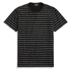 RRL By Ralph Lauren Indigo Striped Jersey T-Shirt Black Multi