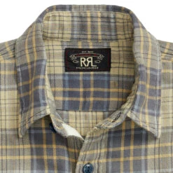RRL By Ralph Lauren Plaid Twill Workshirt Faded Blue/Yellow -Clothing Store RRLbyRalphLaurenPlaidTwillWorkshirtFadedBlueYellow 4