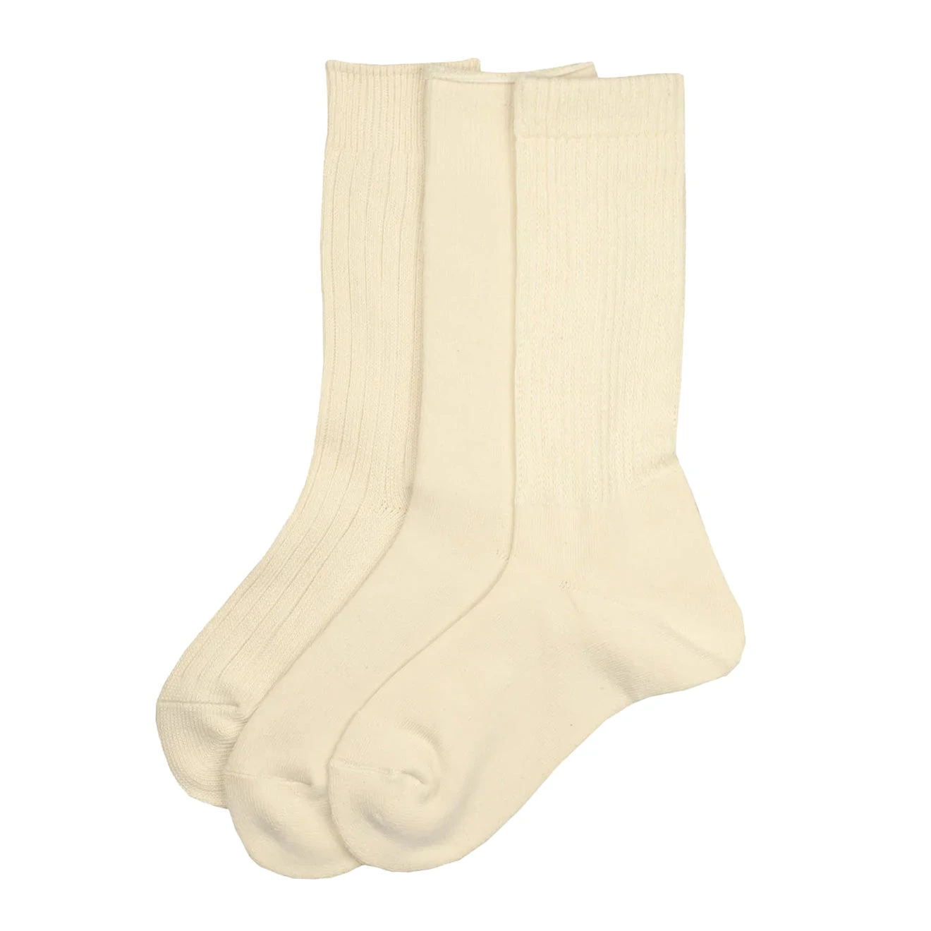 Rototo Organic Daily 3 Pack Ribbed Ecru 3 Rototo Organic Daily 3 Pack Ribbed Ecru