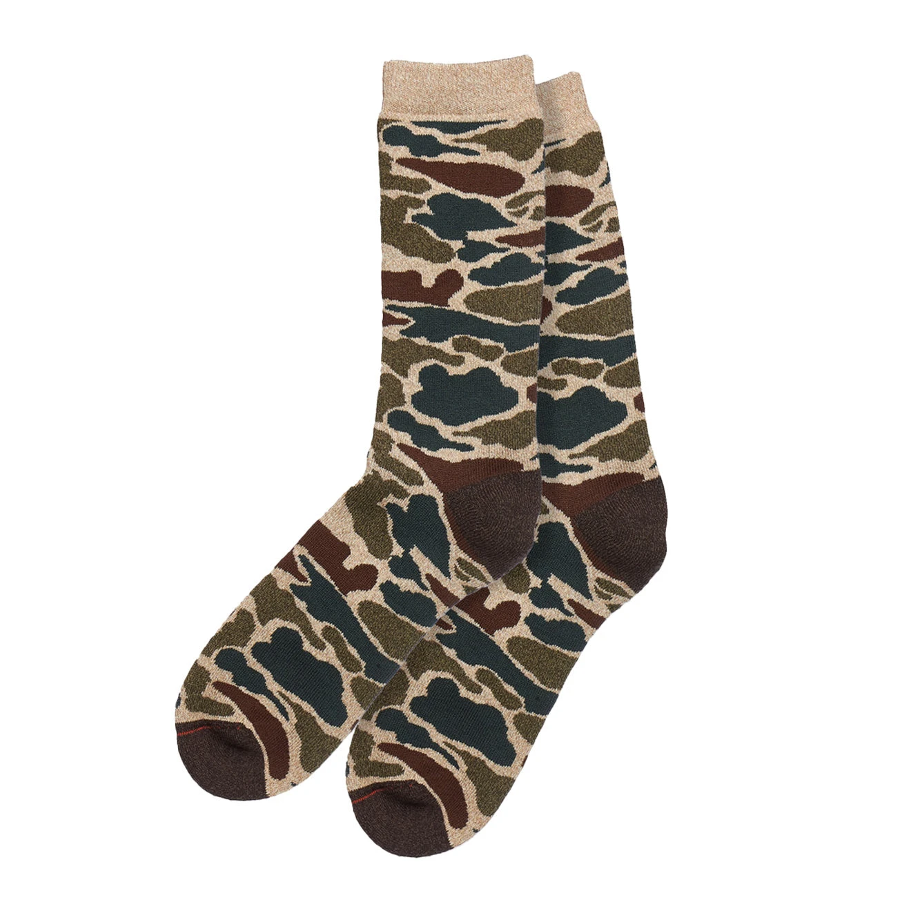Rototo Pile Camo Crew Socks Beige 3 Rototo Pile Camo Crew Socks Beige