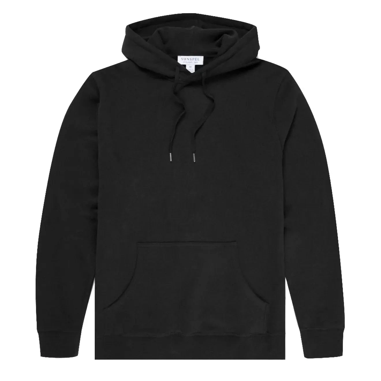 Sunspel Loopback Overhead Hoody Black 3 Sunspel Loopback Overhead Hoody Black